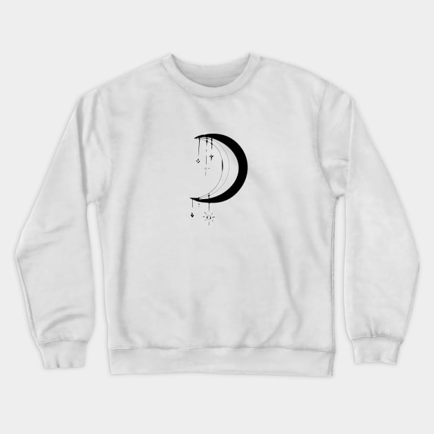 bohemian astrological design with sun, stars and sunburst. Boho linear icons or symbols in trendy minimalist style. Modern art Crewneck Sweatshirt by zaiynabhw